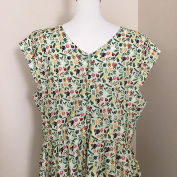 Retro Licious Women’s Dress Christmas Print Green Multicolored Size 2X - Picture 8 of 12
